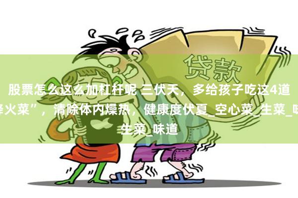 股票怎么这么加杠杆呢 三伏天，多给孩子吃这4道“降火菜”，清除体内燥热，健康度伏夏_空心菜_生菜_味道