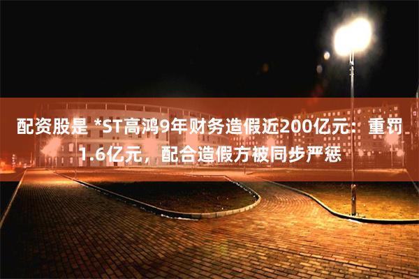 配资股是 *ST高鸿9年财务造假近200亿元：重罚1.6亿元，配合造假方被同步严惩