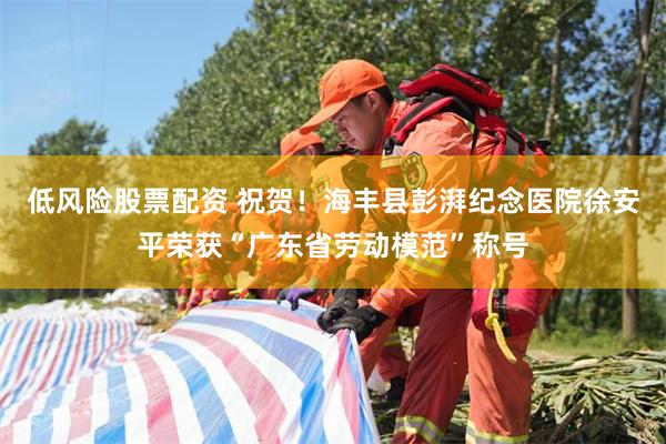 低风险股票配资 祝贺！海丰县彭湃纪念医院徐安平荣获“广东省劳动模范”称号