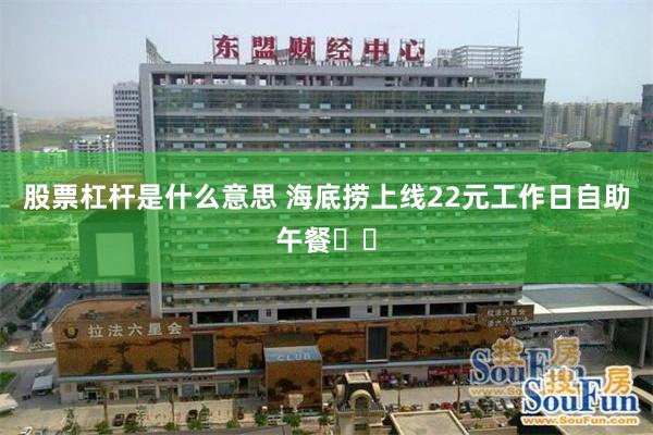 股票杠杆是什么意思 海底捞上线22元工作日自助午餐​​