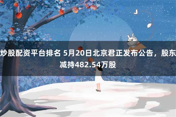 炒股配资平台排名 5月20日北京君正发布公告，股东减持482.54万股