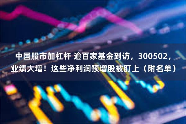 中国股市加杠杆 逾百家基金到访，300502，业绩大增！这些净利润预增股被盯上（附名单）
